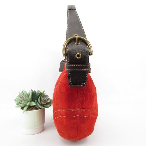 Authentic Coach Soho Y2K Red Suede Shoulder Bag - Picture 4 of 8